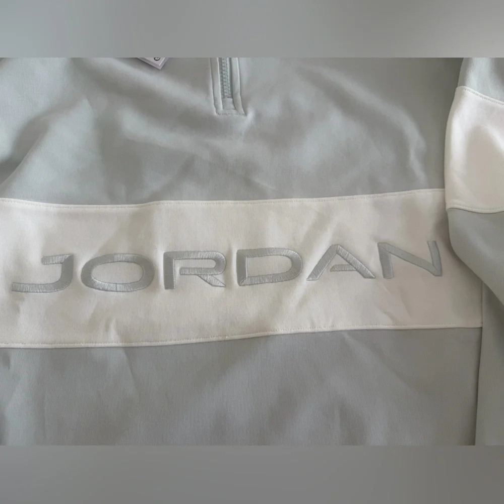 Jordan Men's Light Blue and White Quarter-Zip Pullover Sweatshirt